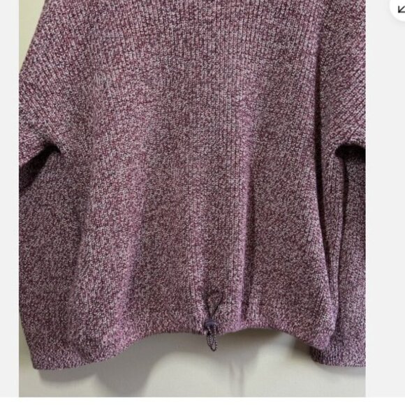 Lou & Grey Marled Drawstring Hem Sweater Burgundy Multi Color Women’s Size XL - Picture 5 of 11
